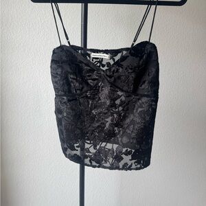 Abercrombie Black Floral Lace Women Top